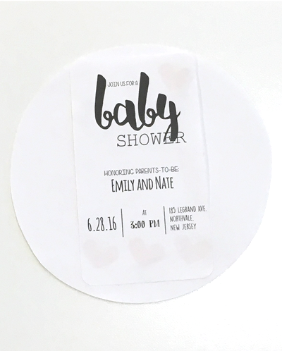 baby shower invitation attached paper circle baby shower, baby shower invitations, white paper, diy crafts