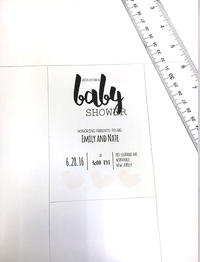baby shower invitation, ruler baby shower invitations, baby shower diy crafts